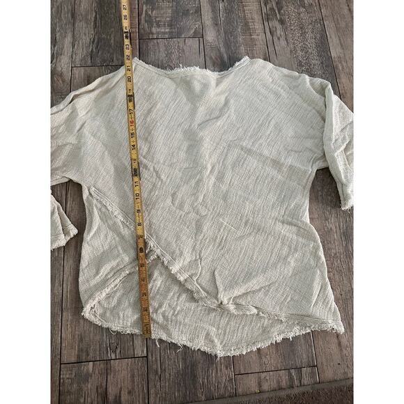 Zara Women's Cotton-Linen Blend Asymmetrical Woven Textured Blouse Size Small - Picture 6 of 6